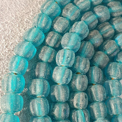 BEAUTIFUL OLD AFRICAN greenish blue GLASS ANTIQUE Style BEADS 7MM