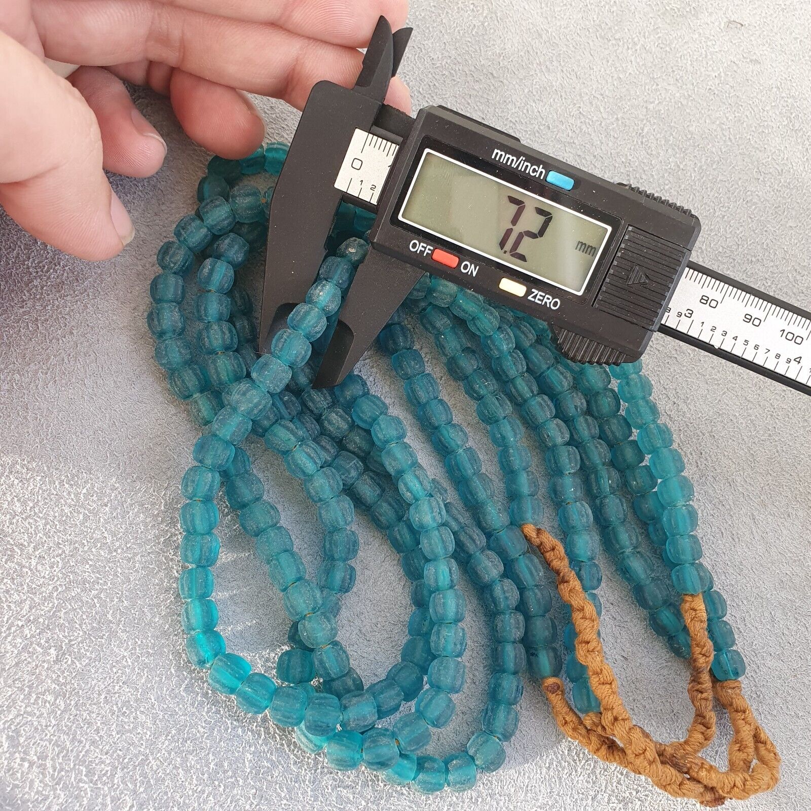 BEAUTIFUL OLD AFRICAN greenish blue GLASS ANTIQUE Style BEADS 7MM
