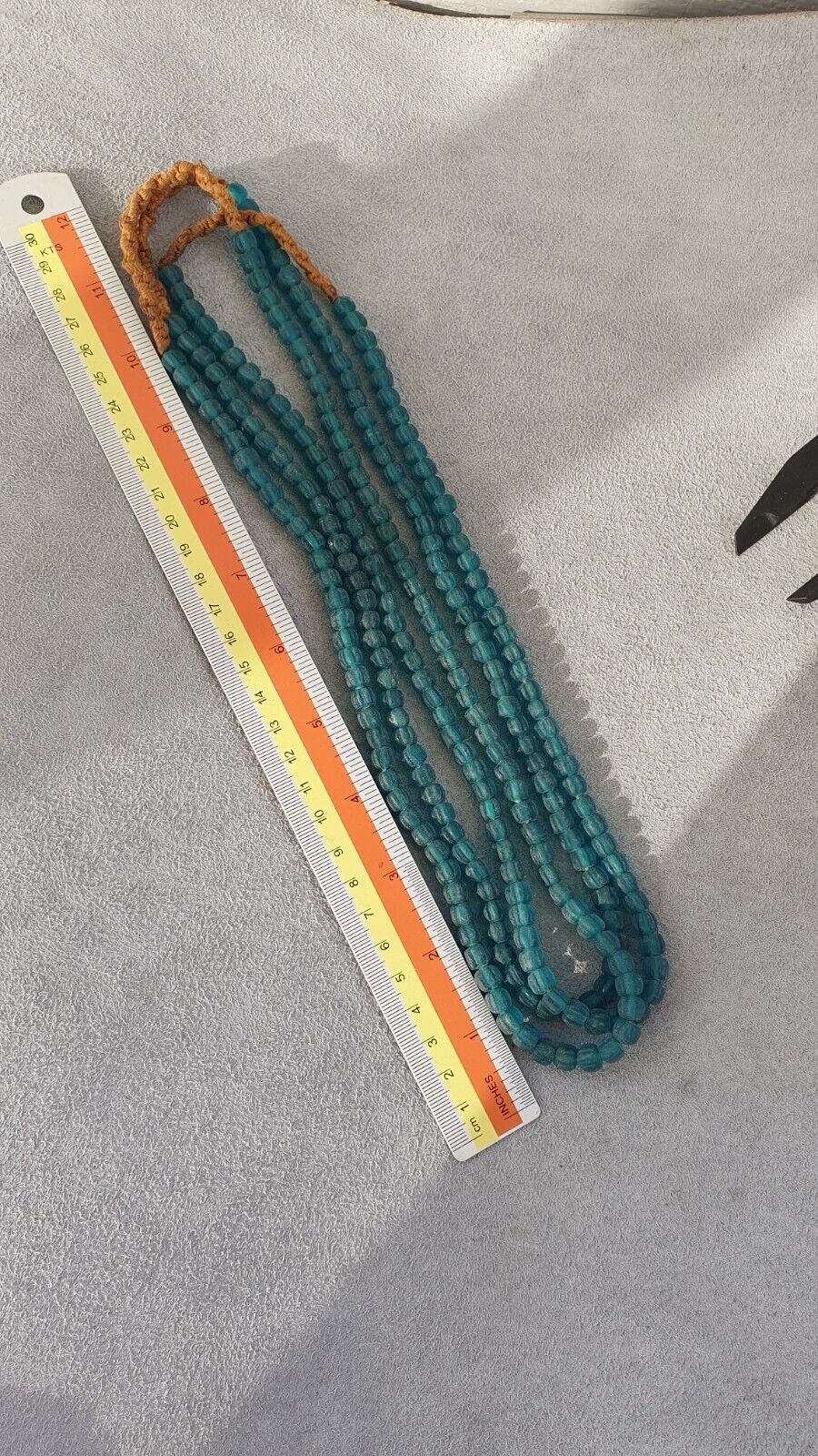 BEAUTIFUL OLD AFRICAN greenish blue GLASS ANTIQUE Style BEADS 7MM