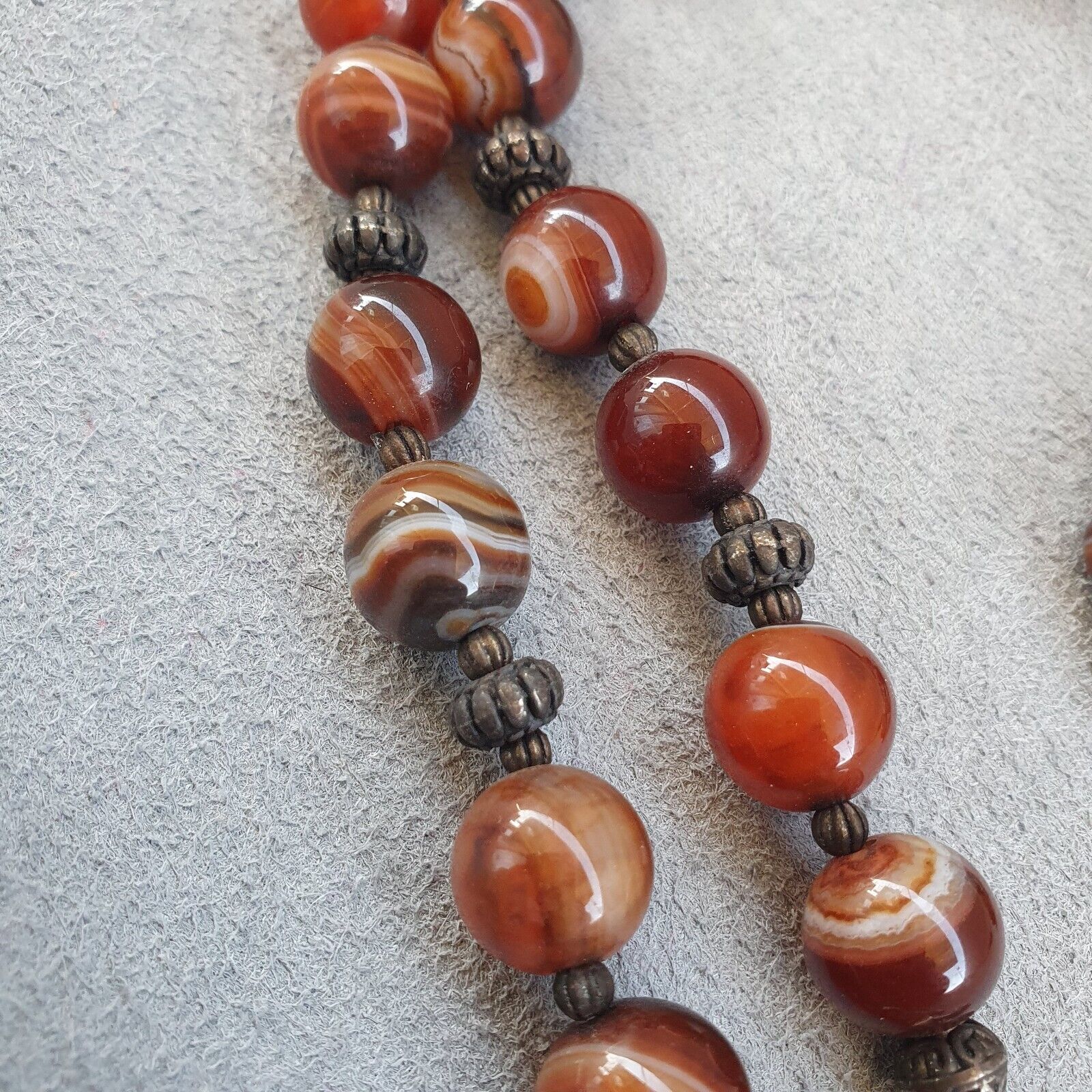 Beautiful Old Tibetan Nepalese Agate beads Antique Jewelry Necklace