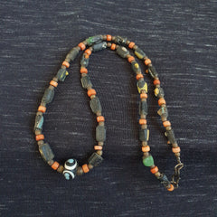 Antique Roman Era glass Beads Strand Necklace #G1