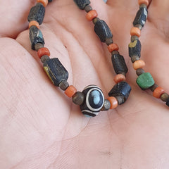Antique Roman Era glass Beads Strand Necklace #G1