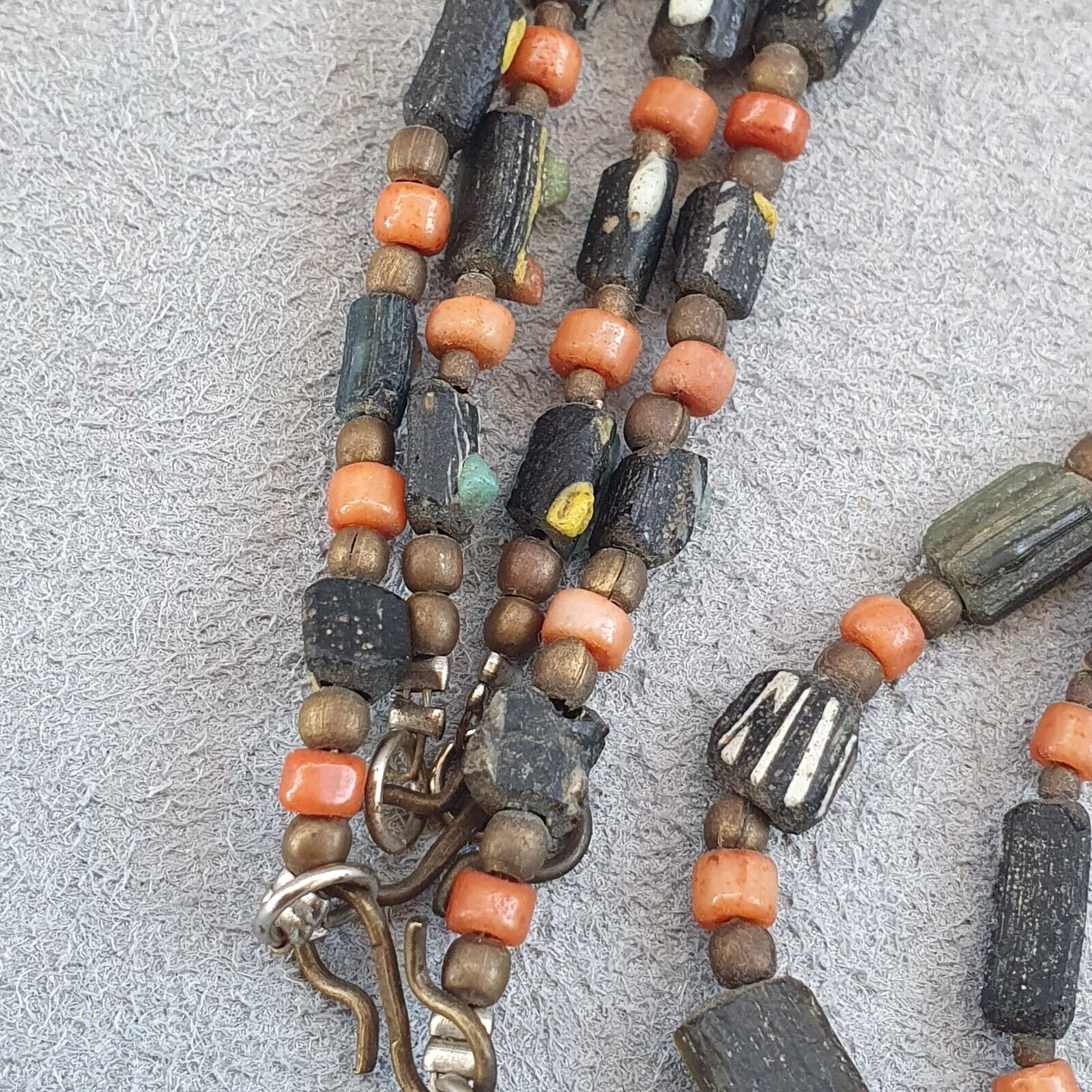 Lot 2 Antique Roman Era glass Beads Strand Necklace #G4