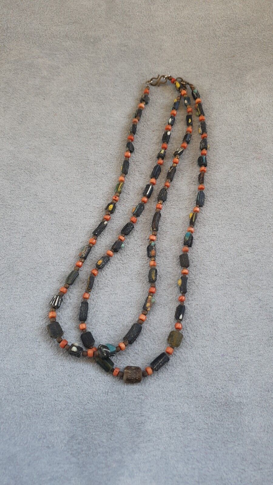 Lot 2 Antique Roman Era glass Beads Strand Necklace #G4