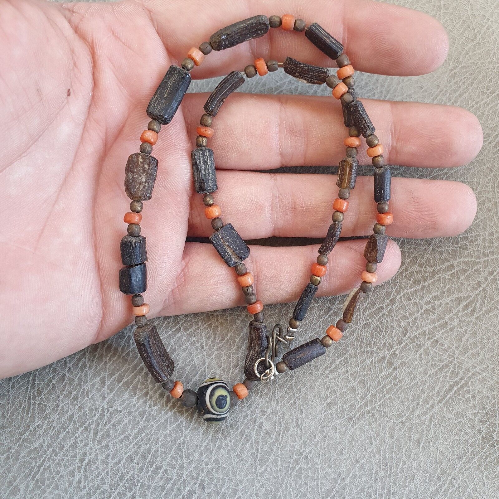 Antique Roman Era glass Beads Strand Necklace #G3