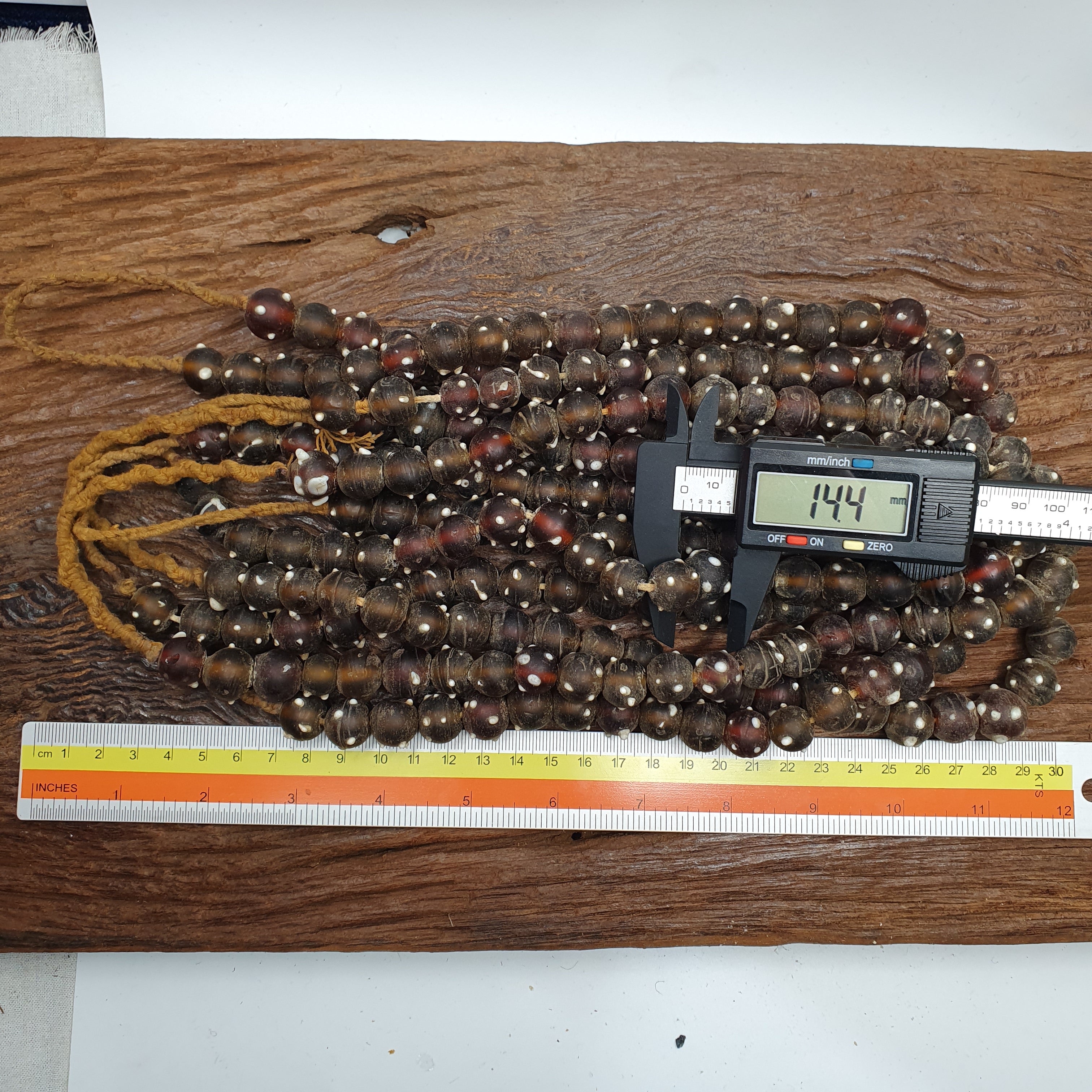 Vintage African trade beads skunk, Venetian glass  beads Necklace Strand