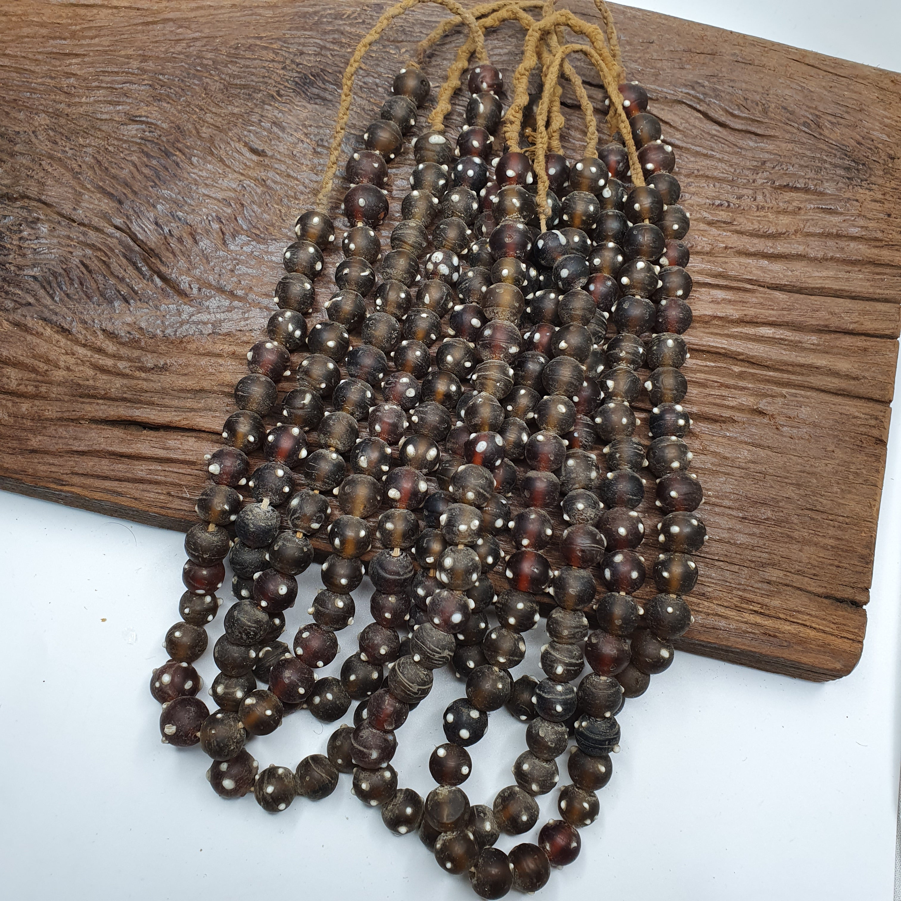 Vintage African trade beads skunk, Venetian glass  beads Necklace Strand