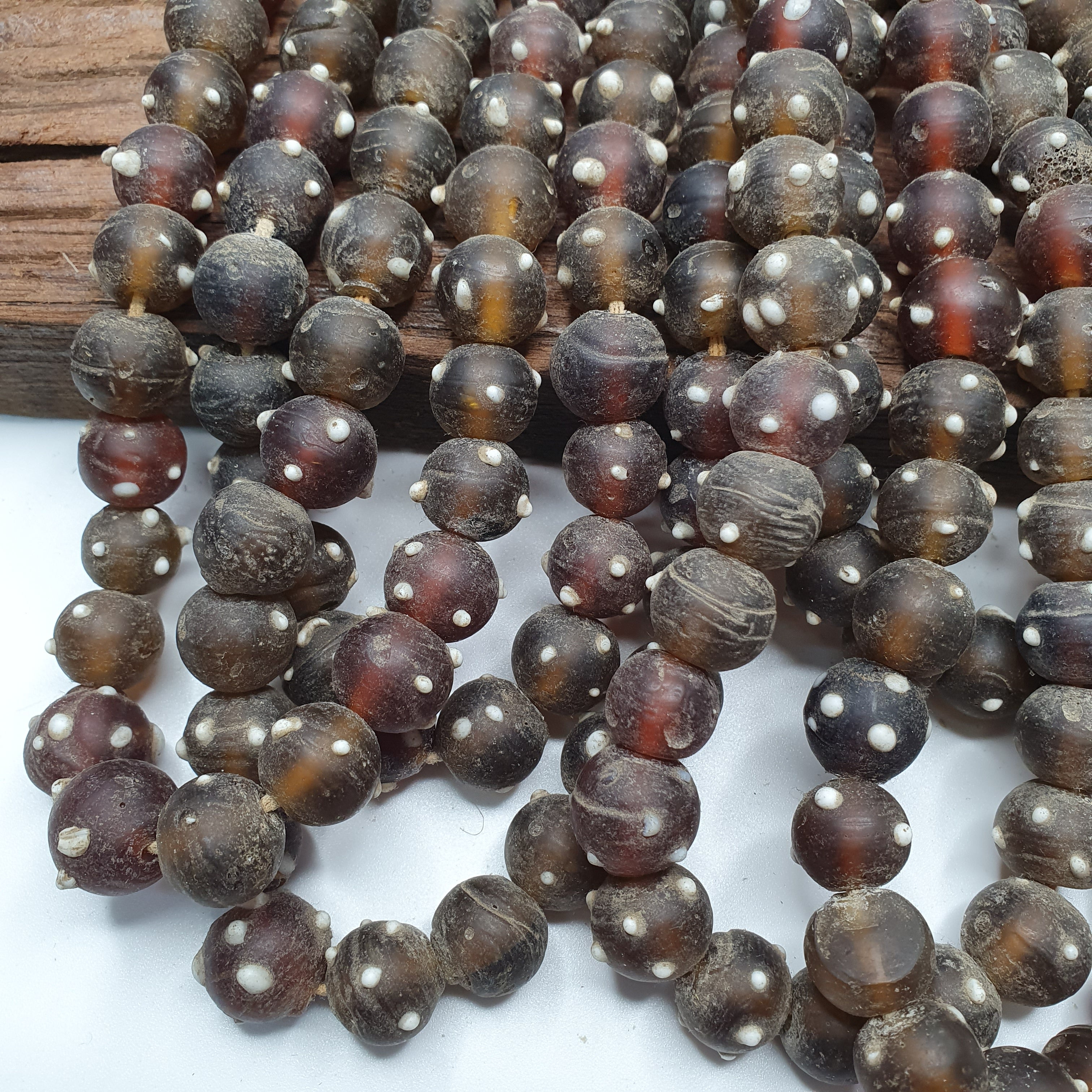 Vintage African trade beads skunk, Venetian glass  beads Necklace Strand