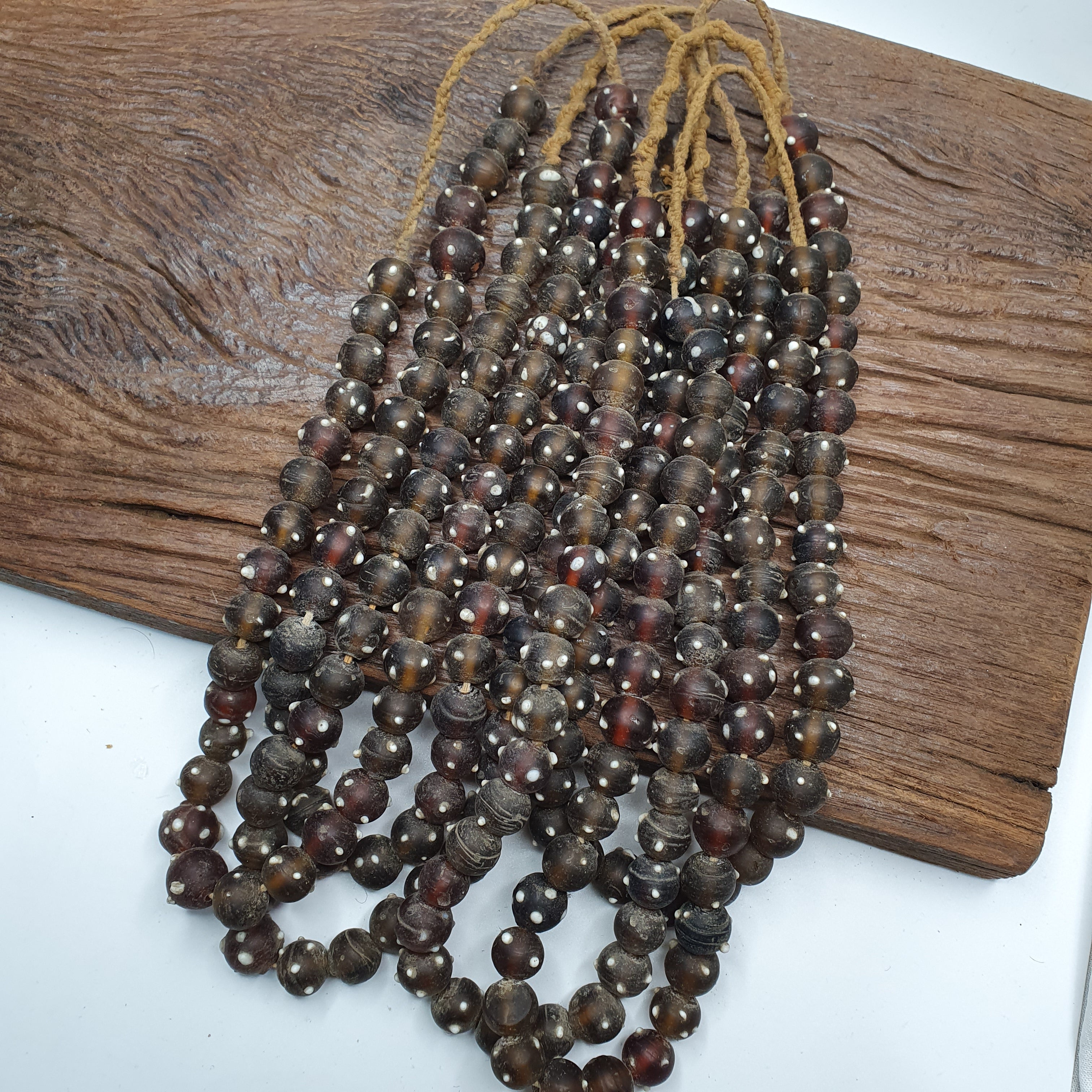 Vintage African trade beads skunk, Venetian glass  beads Necklace Strand