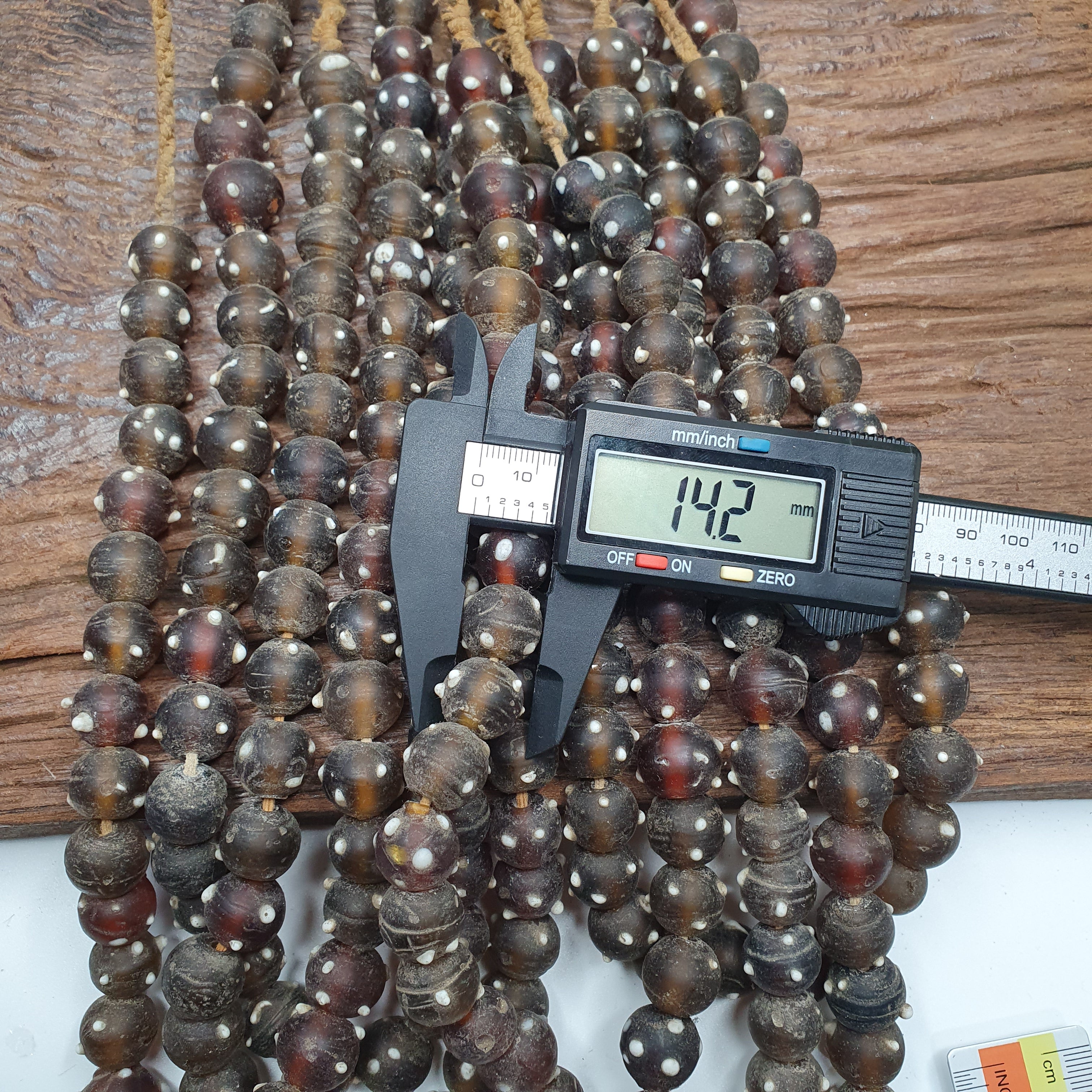 Vintage African trade beads skunk, Venetian glass  beads Necklace Strand