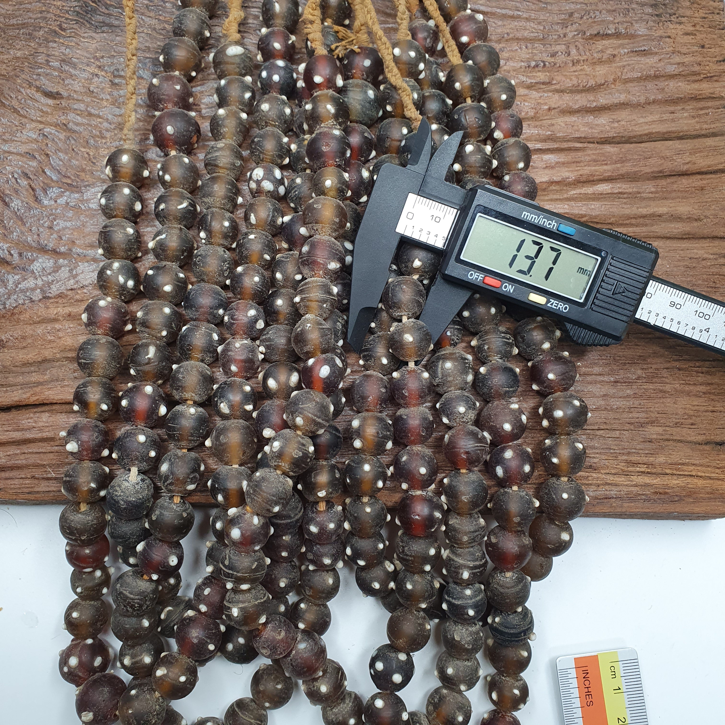 Vintage African trade beads skunk, Venetian glass  beads Necklace Strand