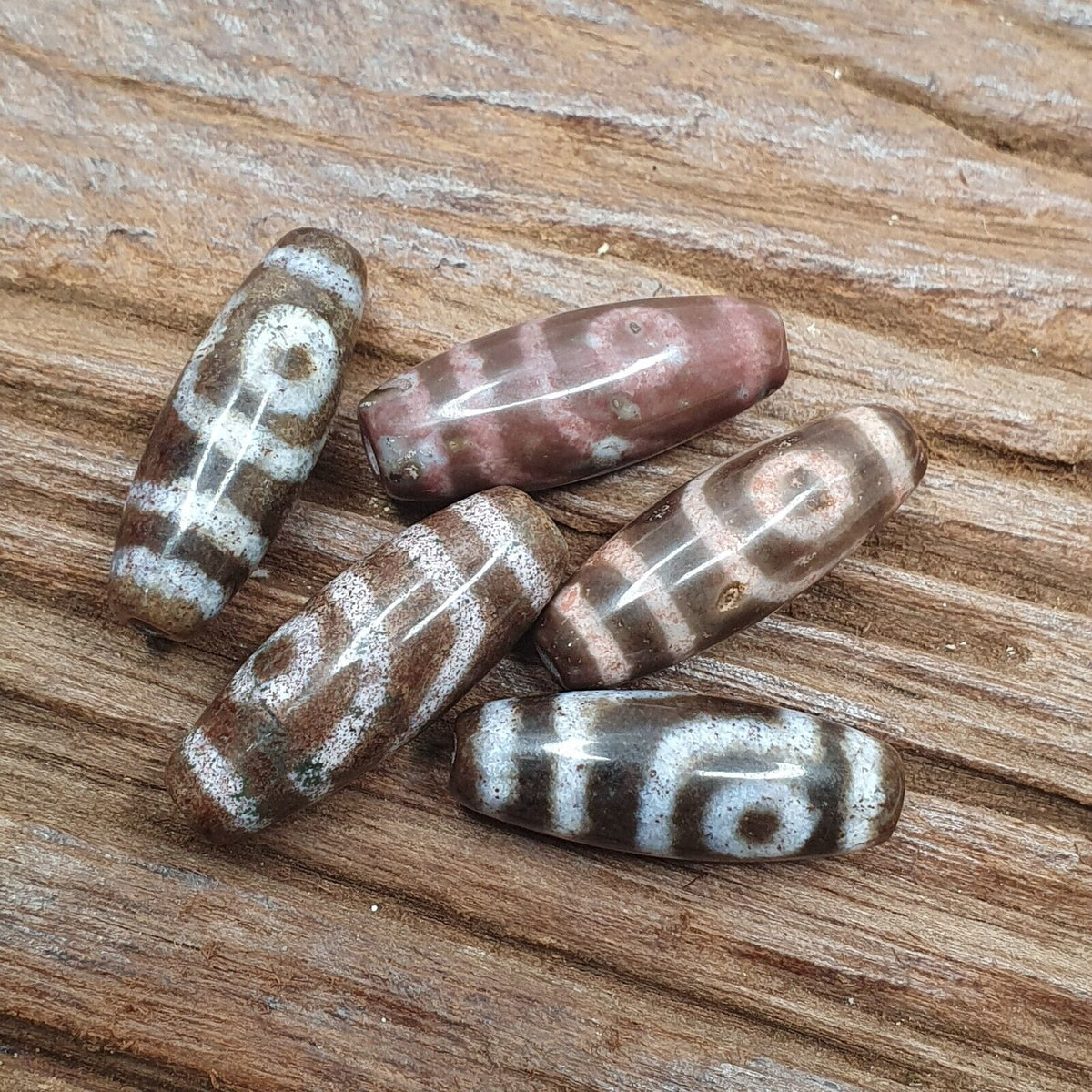 Lot 5 Eye Bead Tibetan dzi bead old amulet Agate Tibet gzi pendant #123