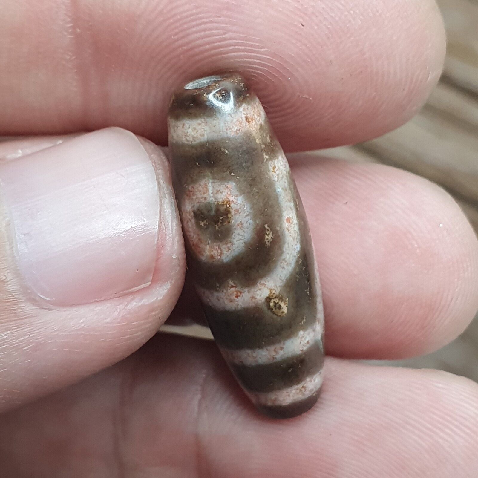 Lot 5 Eye Bead Tibetan dzi bead old amulet Agate Tibet gzi pendant #123