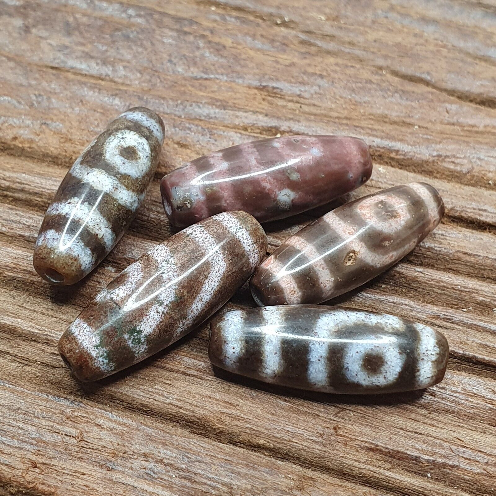 Lot 5 Eye Bead Tibetan dzi bead old amulet Agate Tibet gzi pendant #123