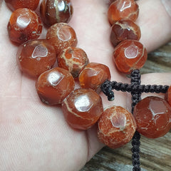 Vintage Himalayan Tibetan Carnelian Agate faceted cut Beads Necklaces #13