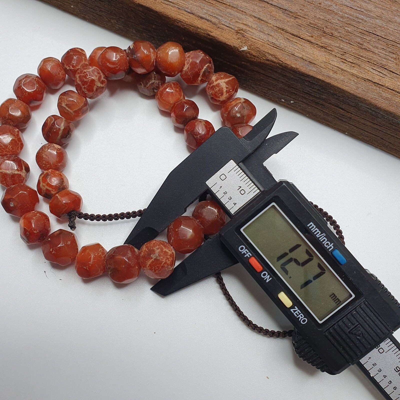 Vintage Himalayan Tibetan Carnelian Agate faceted cut Beads Necklaces #13