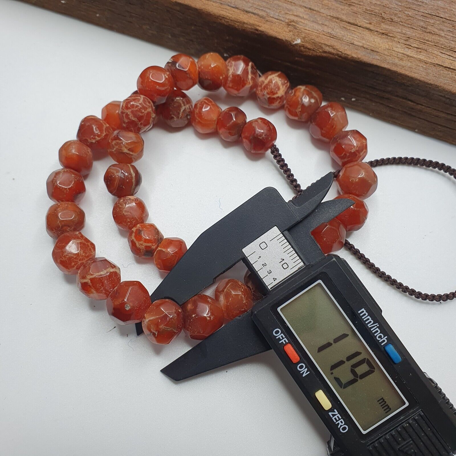 Vintage Himalayan Tibetan Carnelian Agate faceted cut Beads Necklaces #13