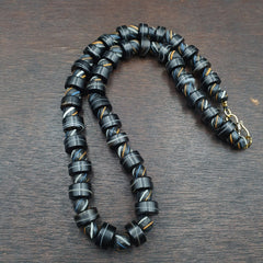 Antique Yemeni Agate Natural Rare pattern Banded Agate Bead Necklace BND-3