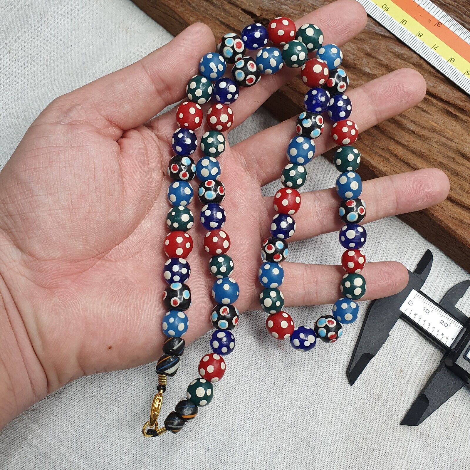 Venetian venetian Inspired Multicolor Skunk Beads Necklace