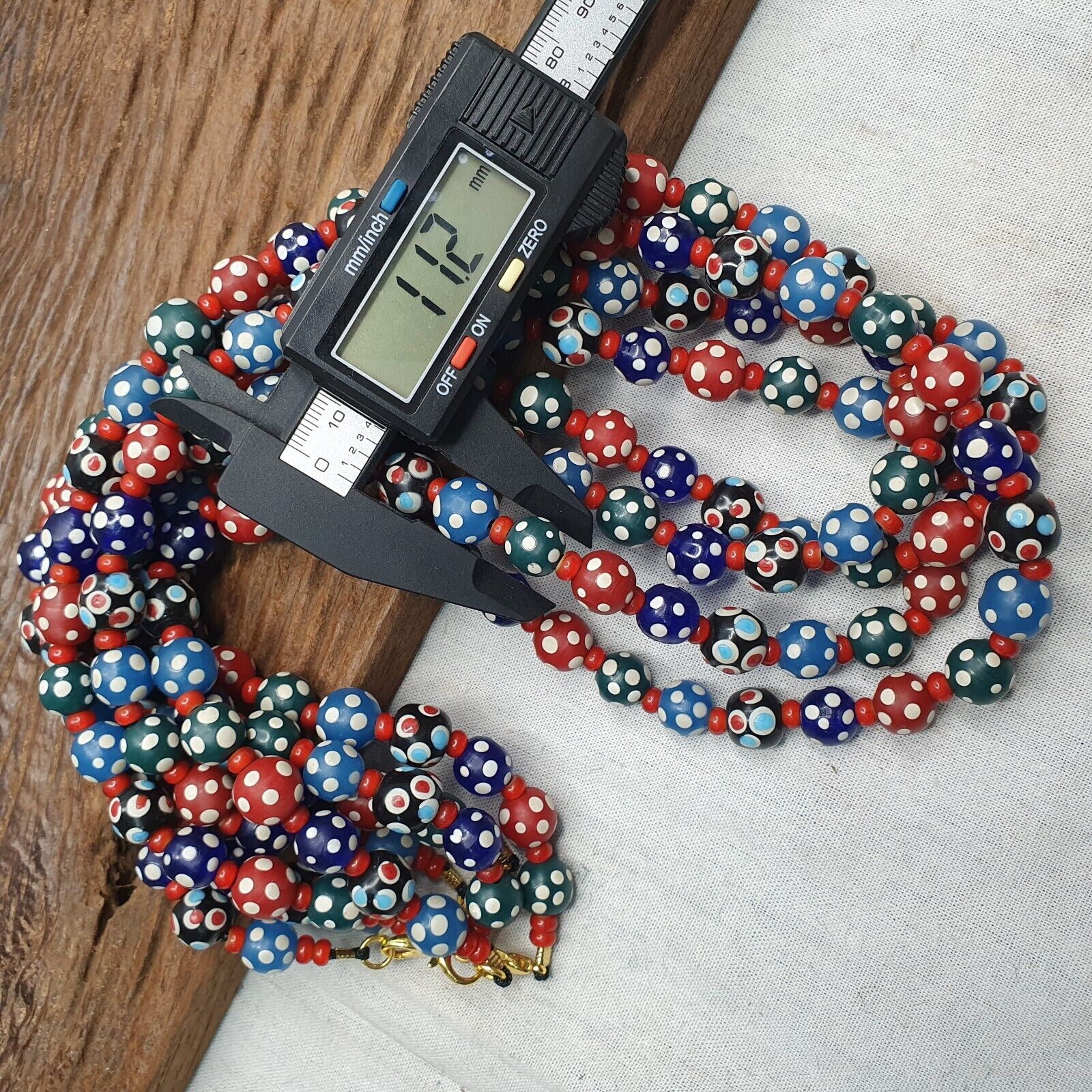 Venetian red Whiteheart and venetian Inspired Multicolor Skunk Beads Necklace