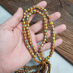 Vintage Blue Yellow Chevron Beads Venetian African style Beads 8mm