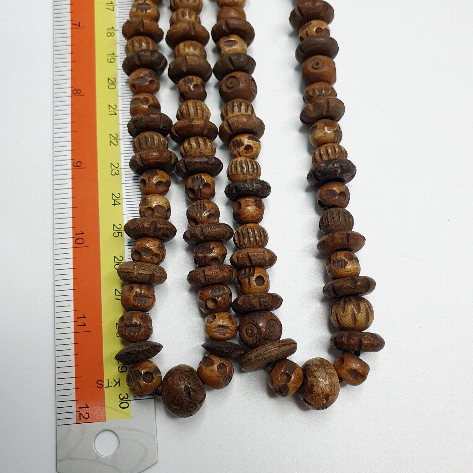Vintage Trade Tibetan Carving Beads Beaded Necklace