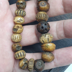 TIBETAN ANTIQUE Carving Beads Buddhist 108 PRAYER BEADS MALA ROSARY