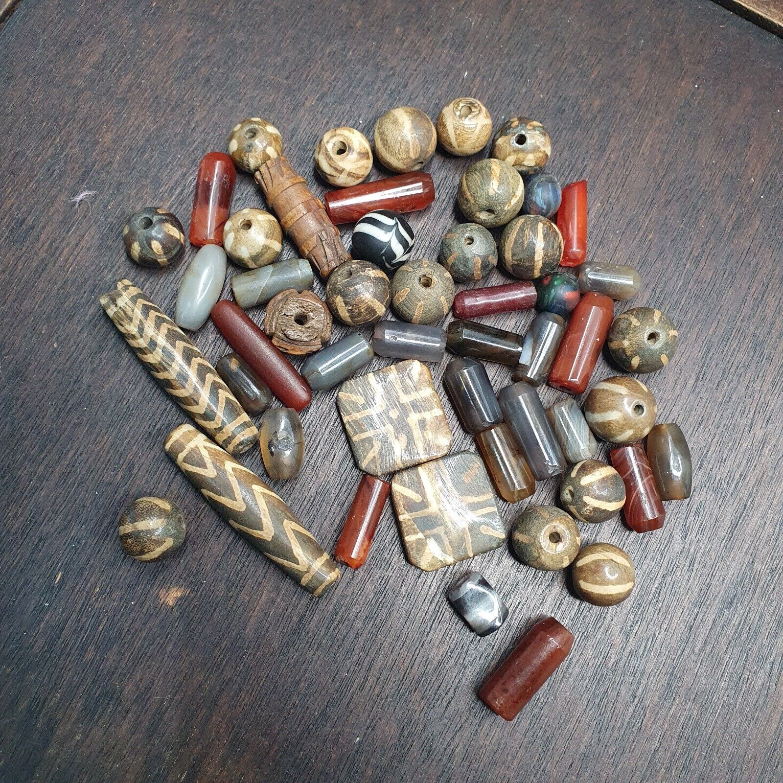 Lot Asian Pumtek and African Yemeni Agate Beads LOT-PMT
