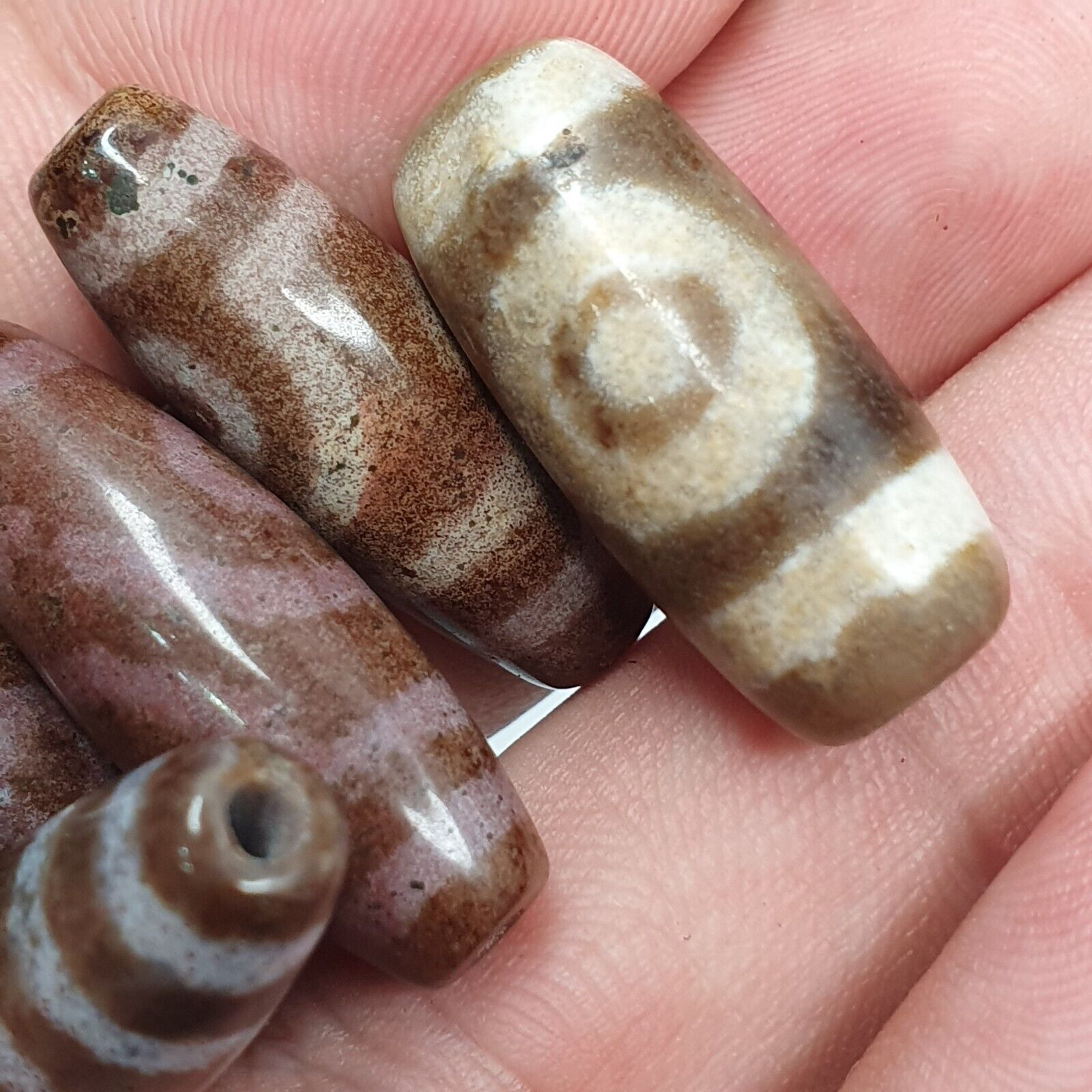 Lot 7 Eye Bead Tibetan dzi bead old amulet Agate Tibet gzi pendant #127