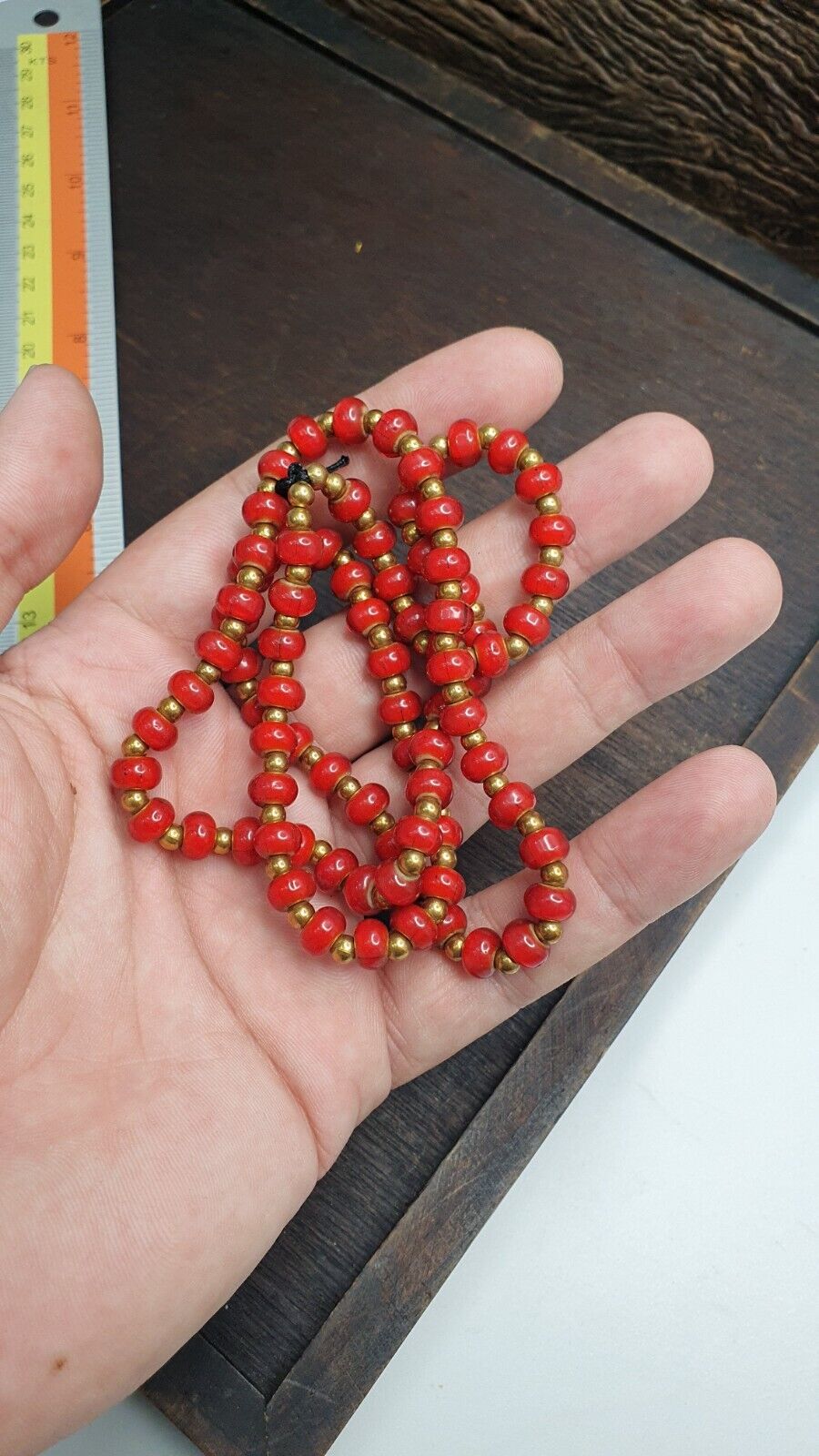 7mm Antique Venetian White Heart Trade Beads
