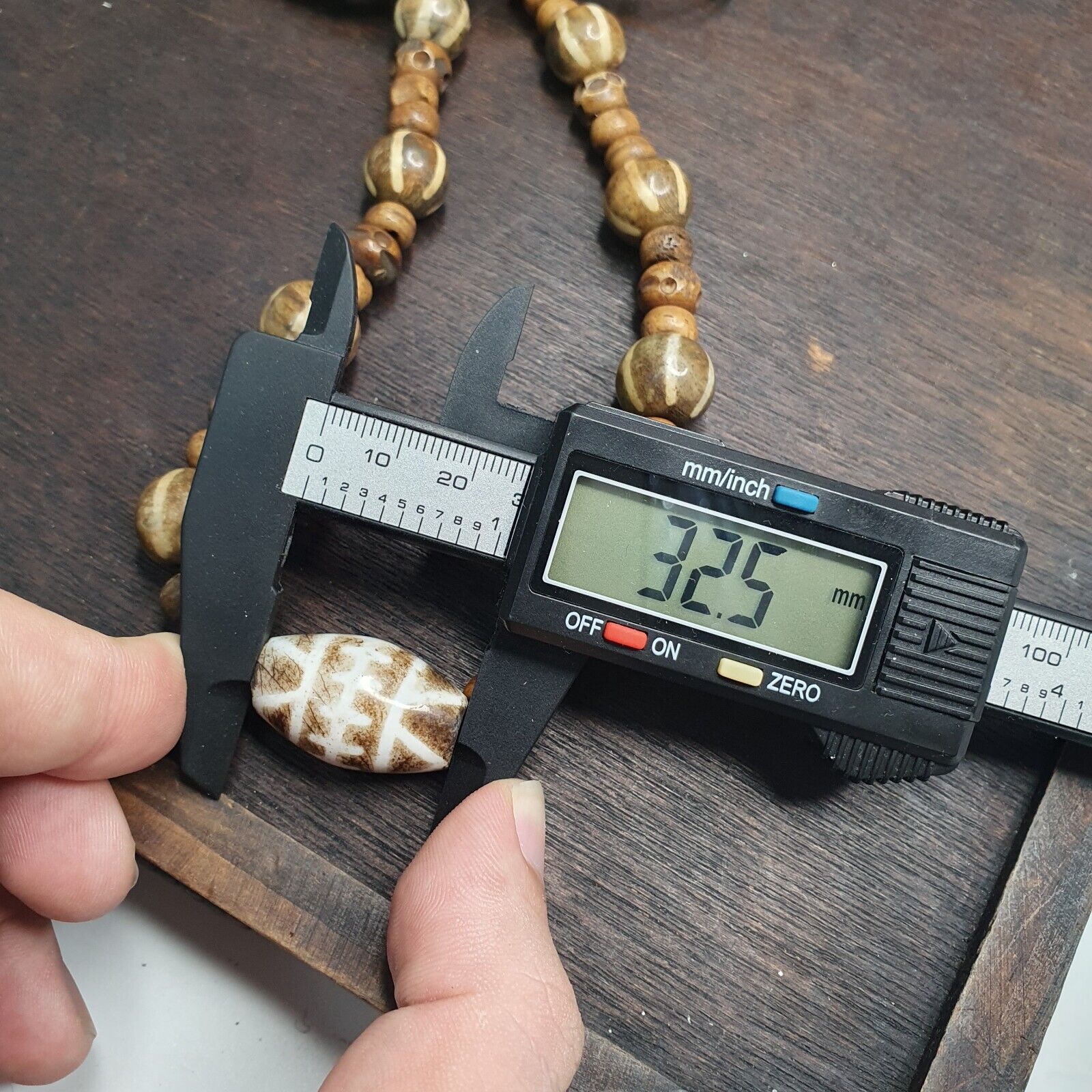 South Asian Burmese Antiques Trade Pumtek petrified Wood Beads Necklace