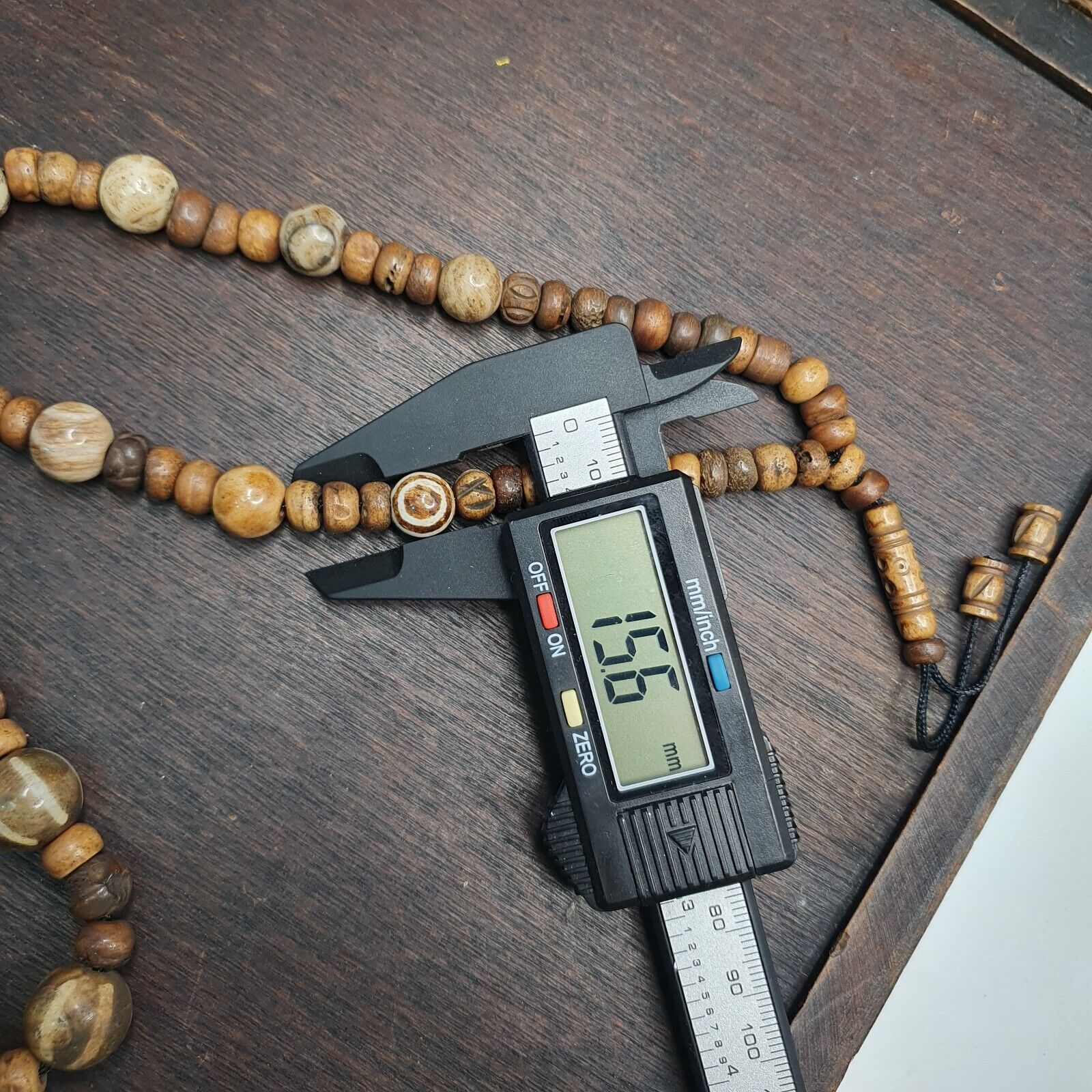 South Asian Burmese Antiques Trade Pumtek petrified Wood Beads Necklace