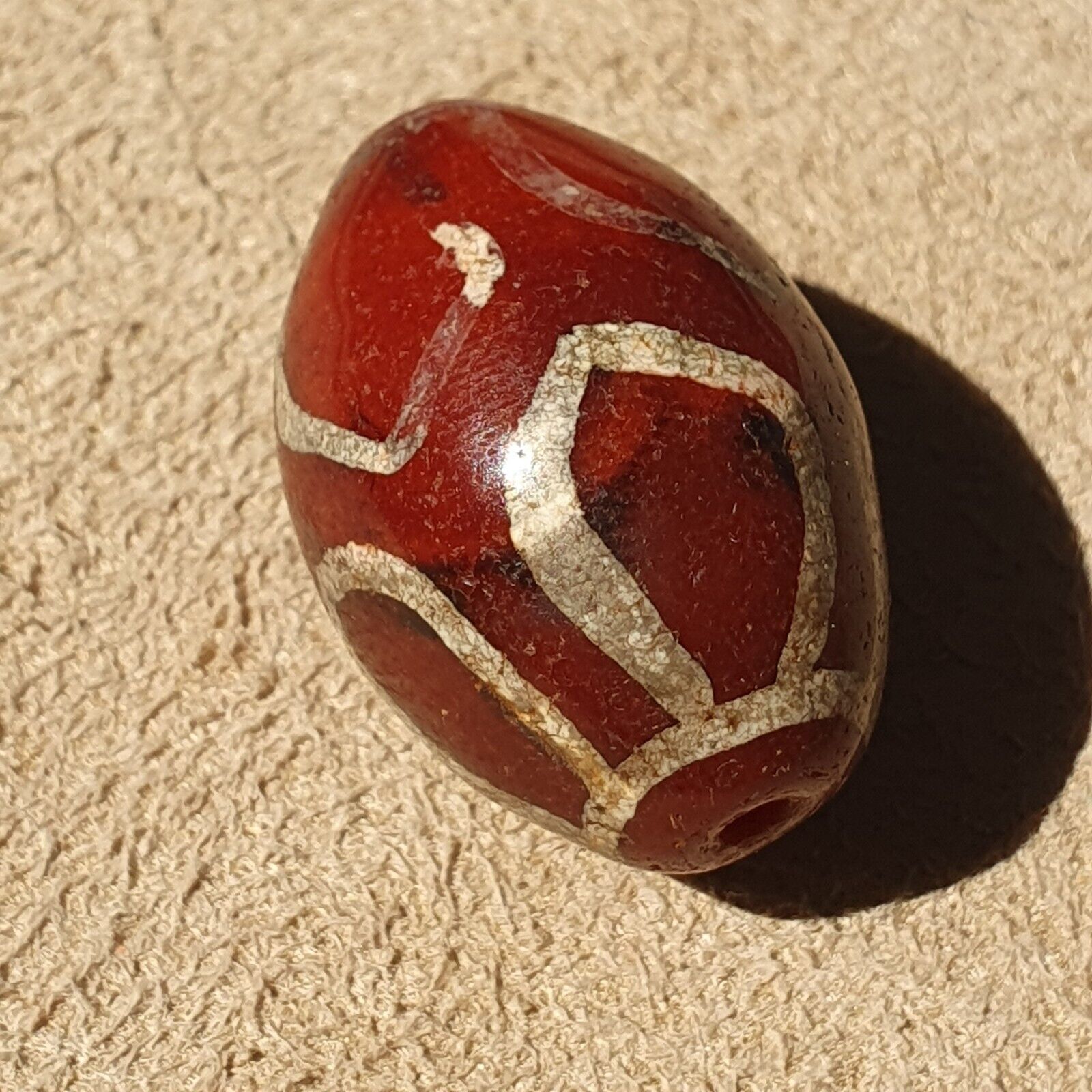 SHDK-3. Exquisite Antique Tibetan Etched Agate Bead: A Rare Gem from the Past