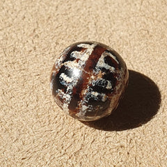 Antique Himalayan Indo Tibetan Etched Agate Bead 18x17mm SHDK-2