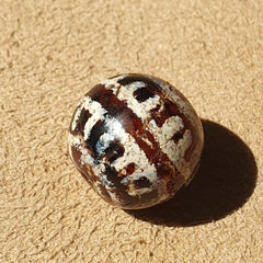 Antique Himalayan Indo Tibetan Etched Agate Bead 18x17mm SHDK-2