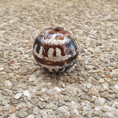 Antique Himalayan Indo Tibetan Etched Agate Bead 18x17mm SHDK-2