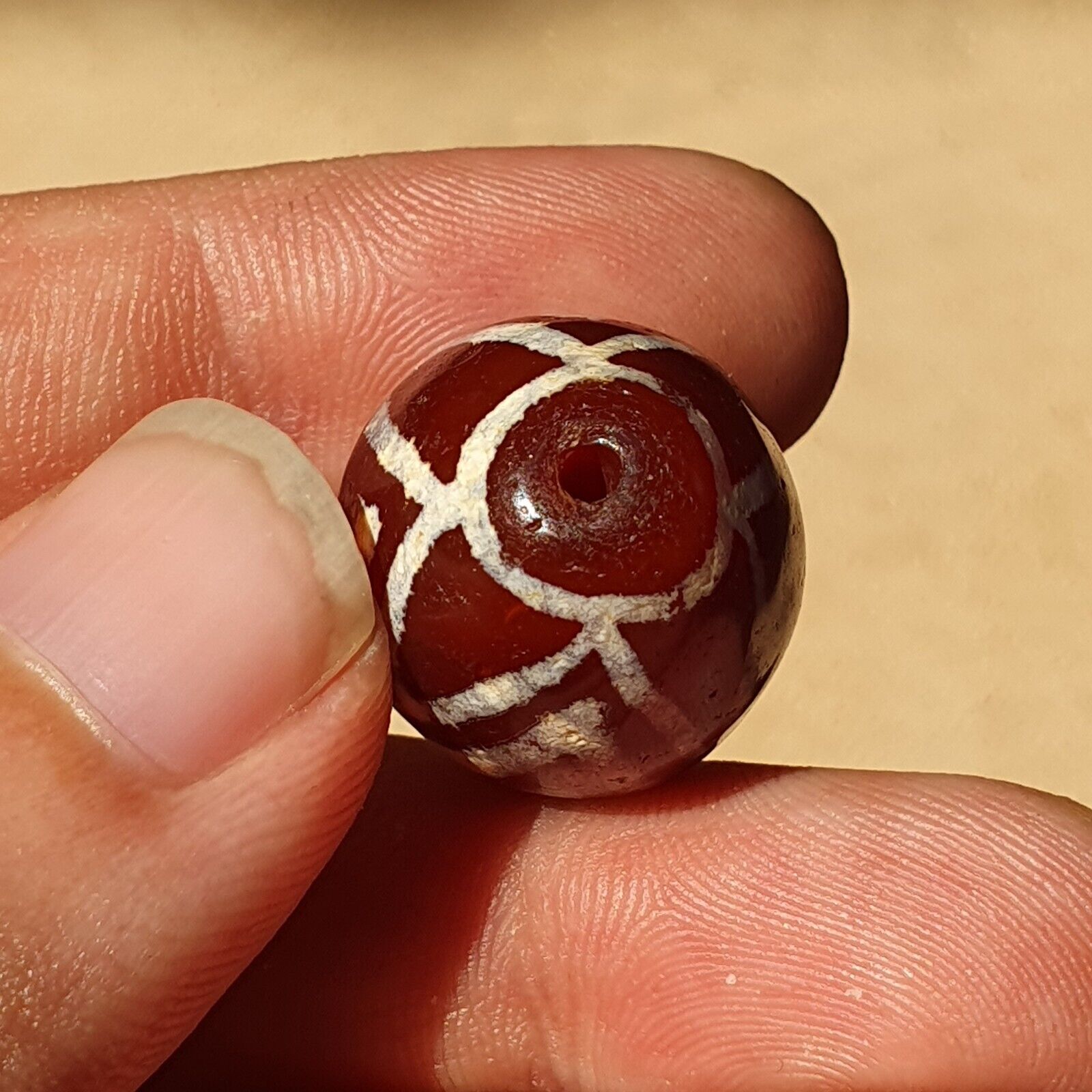 Exquisite Antique Tibetan Etched Agate Bead: A Rare Gem from the Past