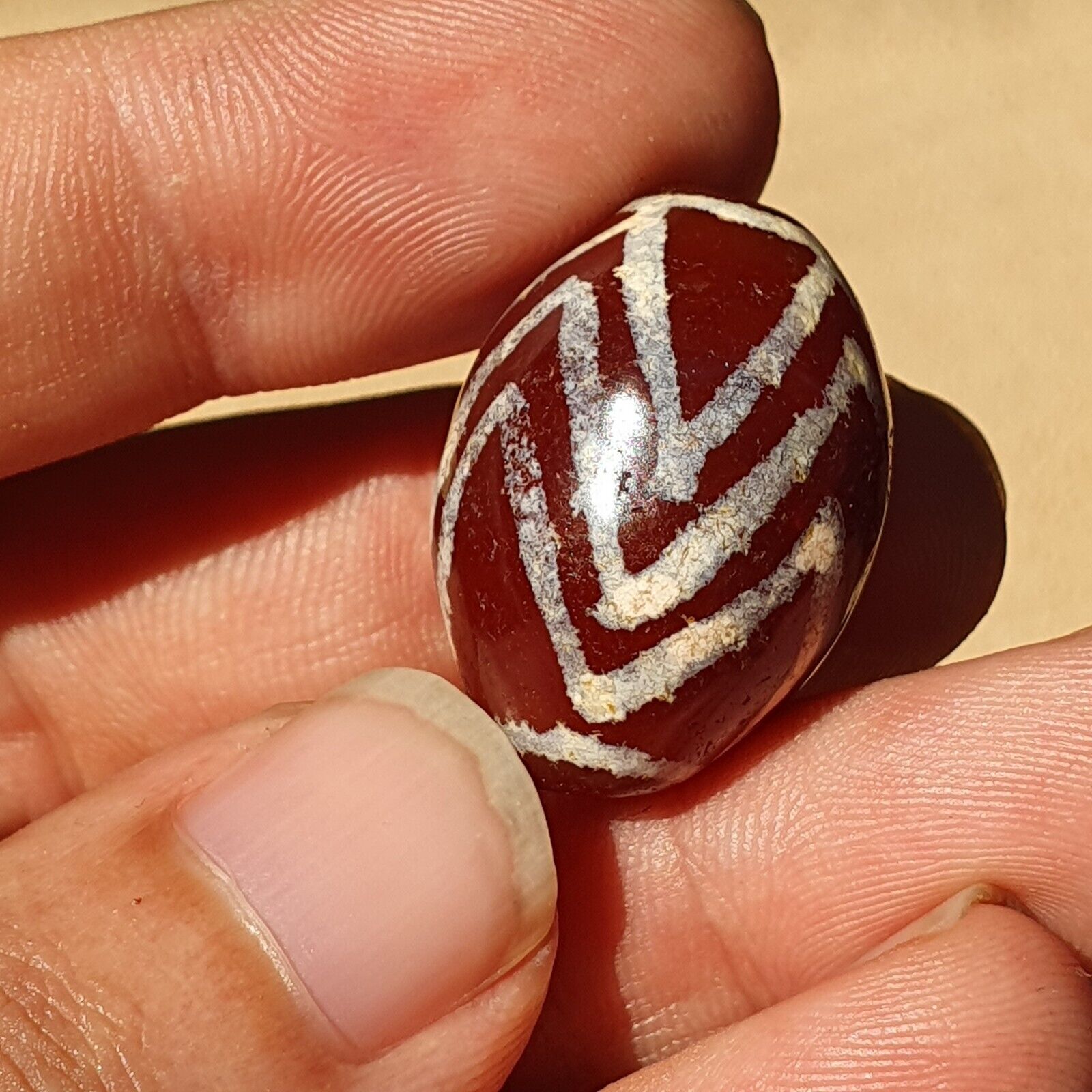 Exquisite Antique Tibetan Etched Agate Bead: A Rare Gem from the Past