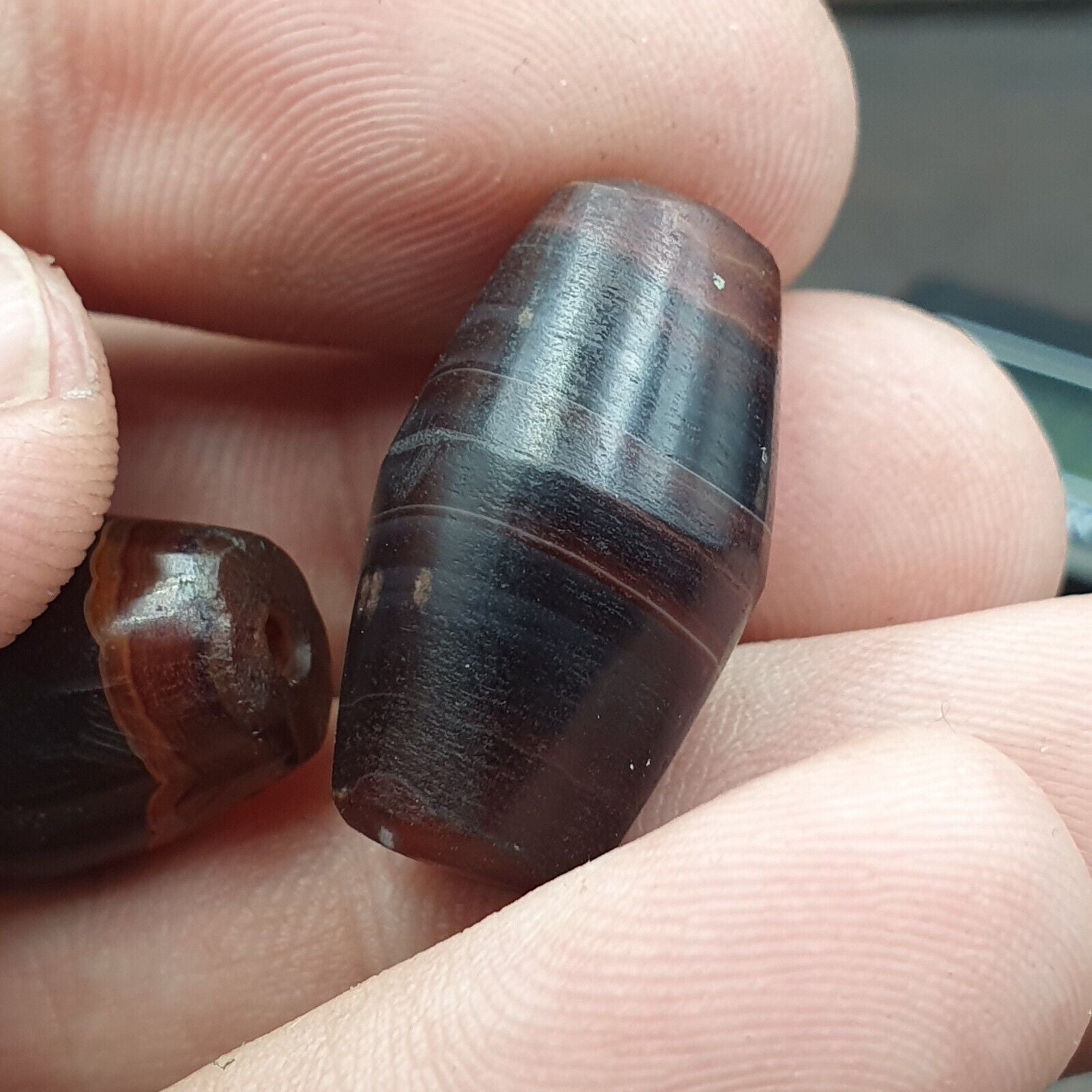 Lot 2 Antique Trade Yemeni Middle Eastern Natural Agate Amulet