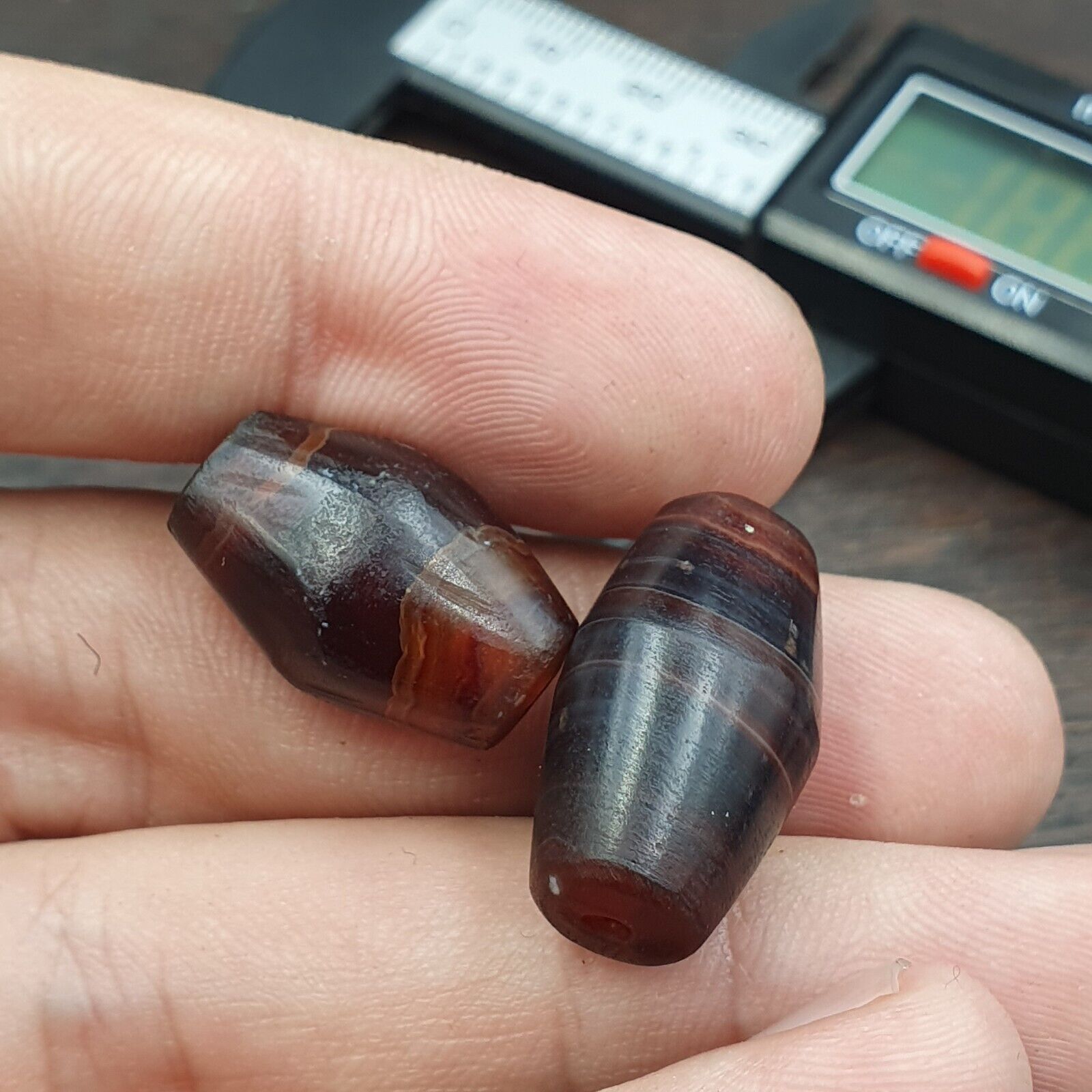 Lot 2 Antique Trade Yemeni Middle Eastern Natural Agate Amulet