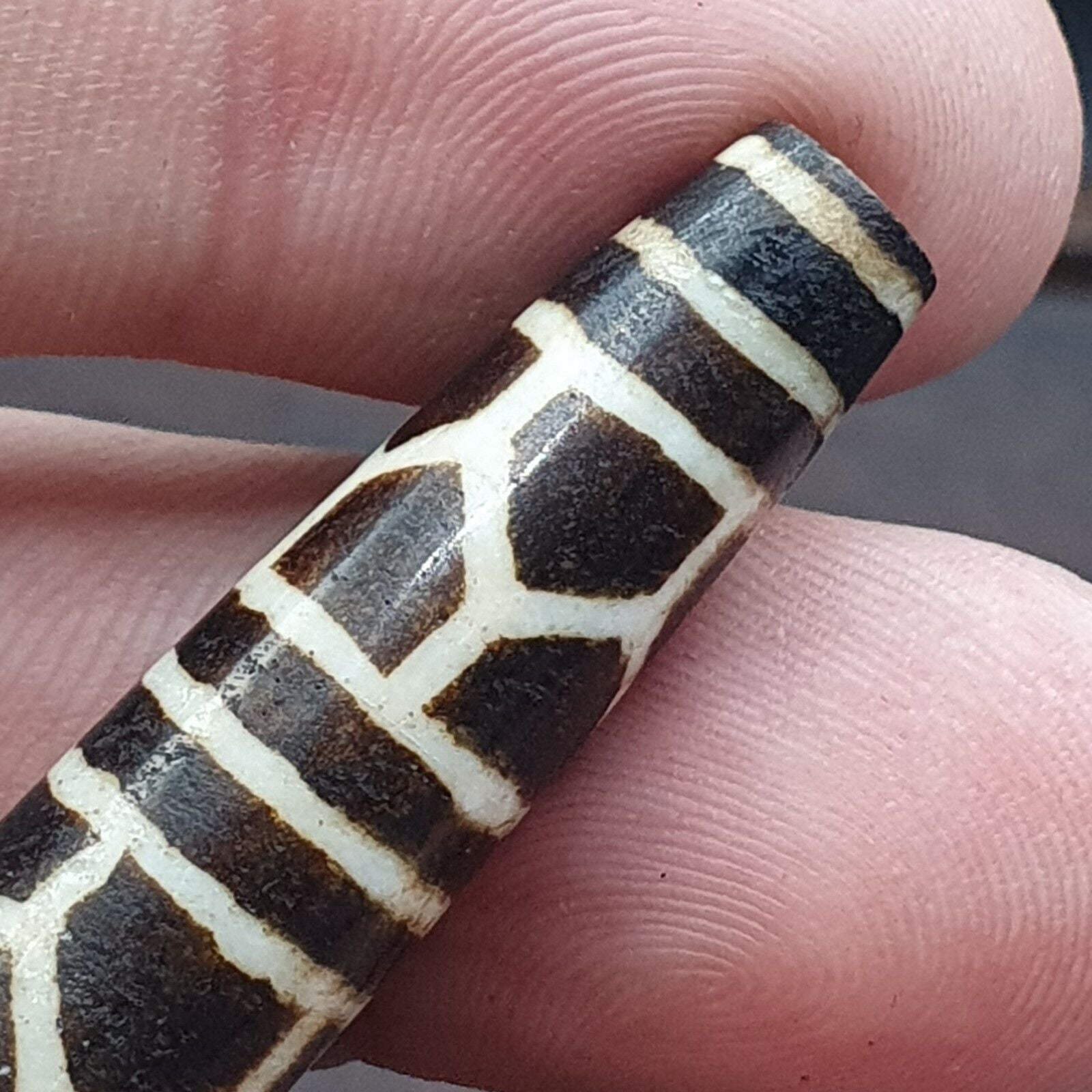 Vintage South Asian Burma Old Pumtek pyu beads petrified Wood Stone bead