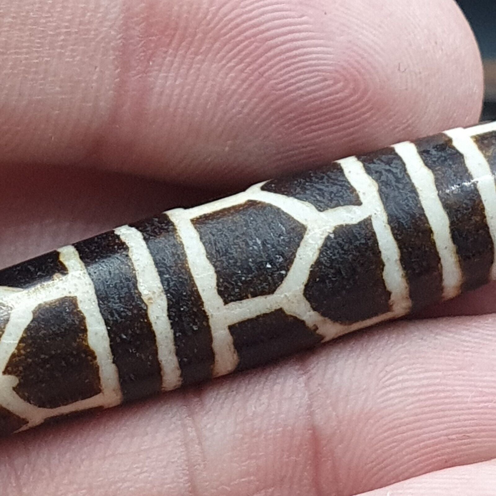 Vintage South Asian Burma Old Pumtek pyu beads petrified Wood Stone bead