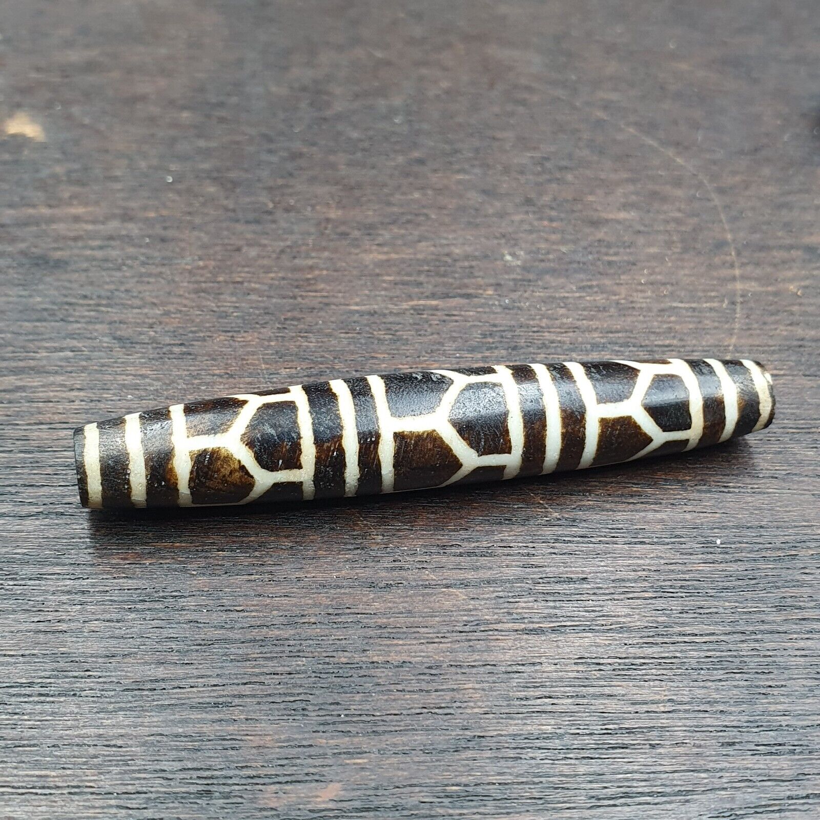 Vintage South Asian Burma Old Pumtek pyu beads petrified Wood Stone bead