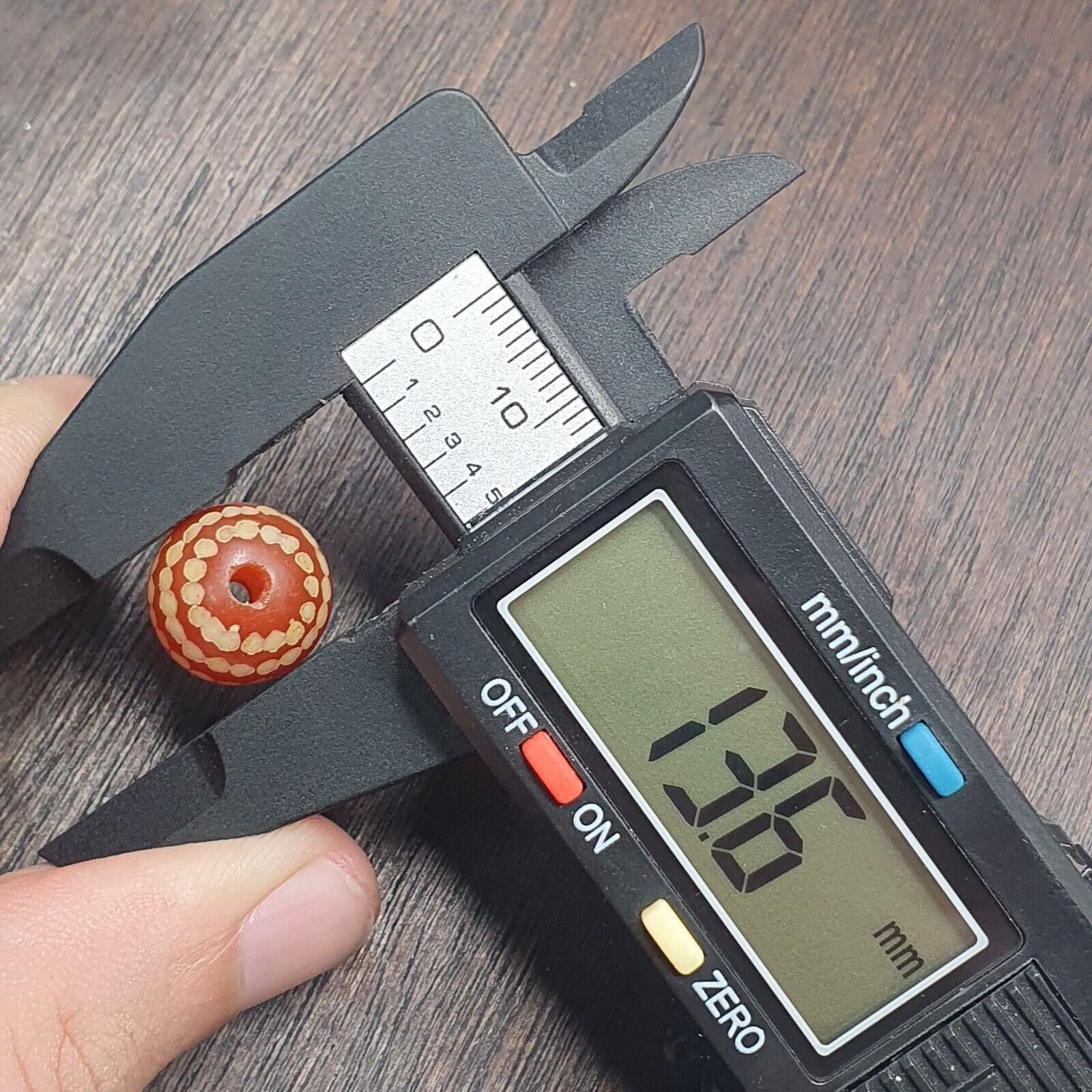 Antique Pyu Tibetan Etched Agate Bead Decorated Carnelian Bead 13mm