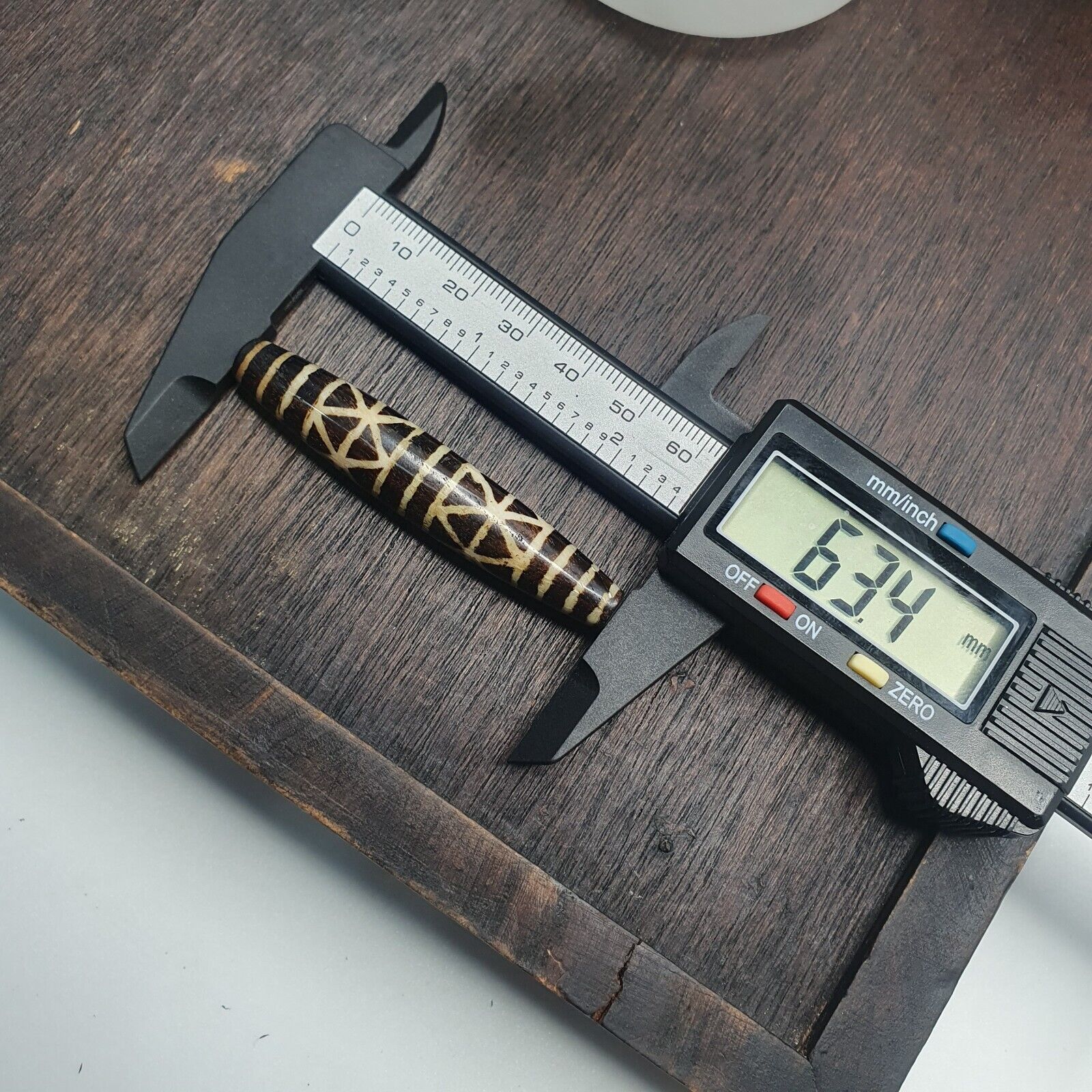 Vintage South Asian Burma Old Pumtek pyu beads petrified Wood Stone bead PT-2