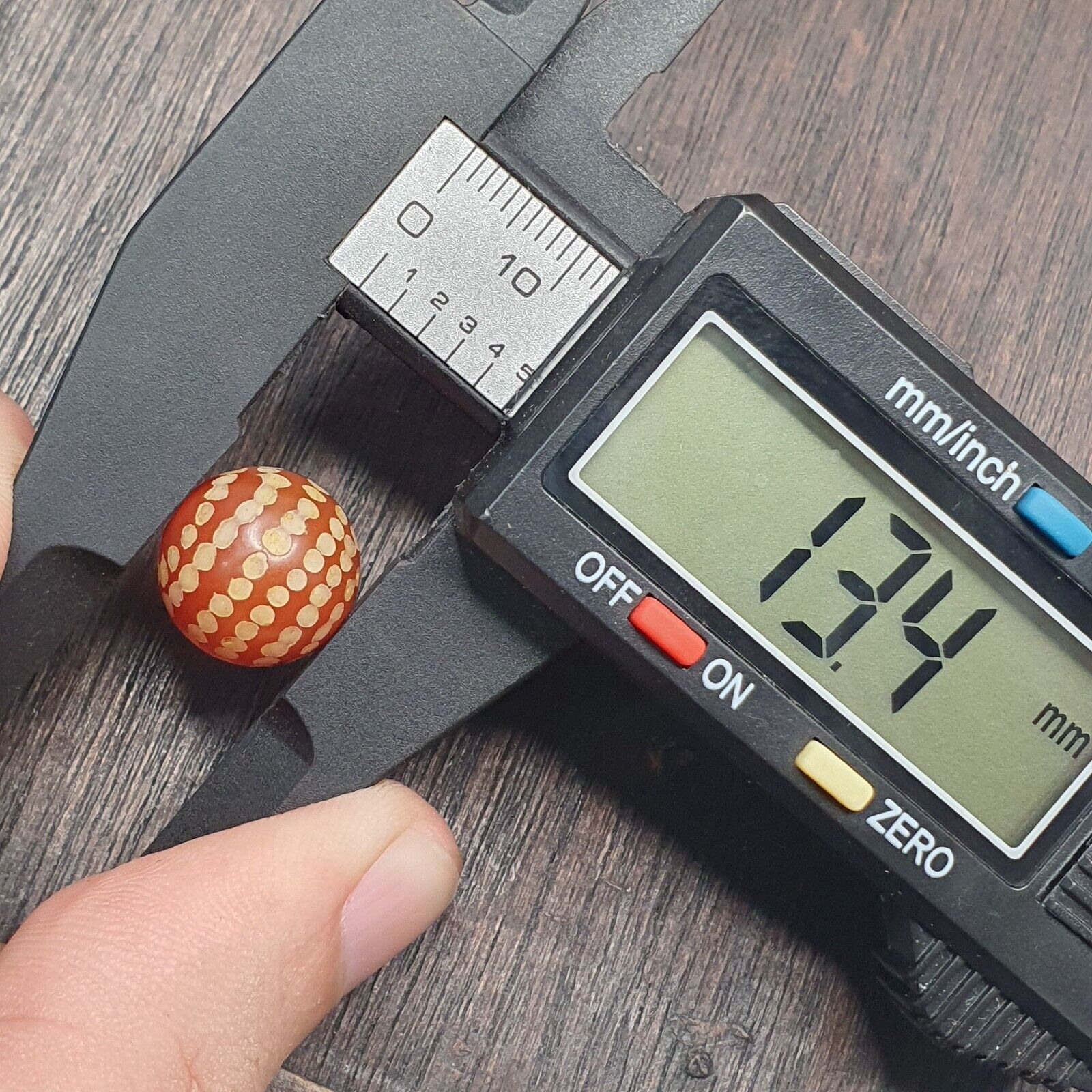 Antique Pyu Tibetan Etched Agate Bead Decorated Carnelian Bead 13mm