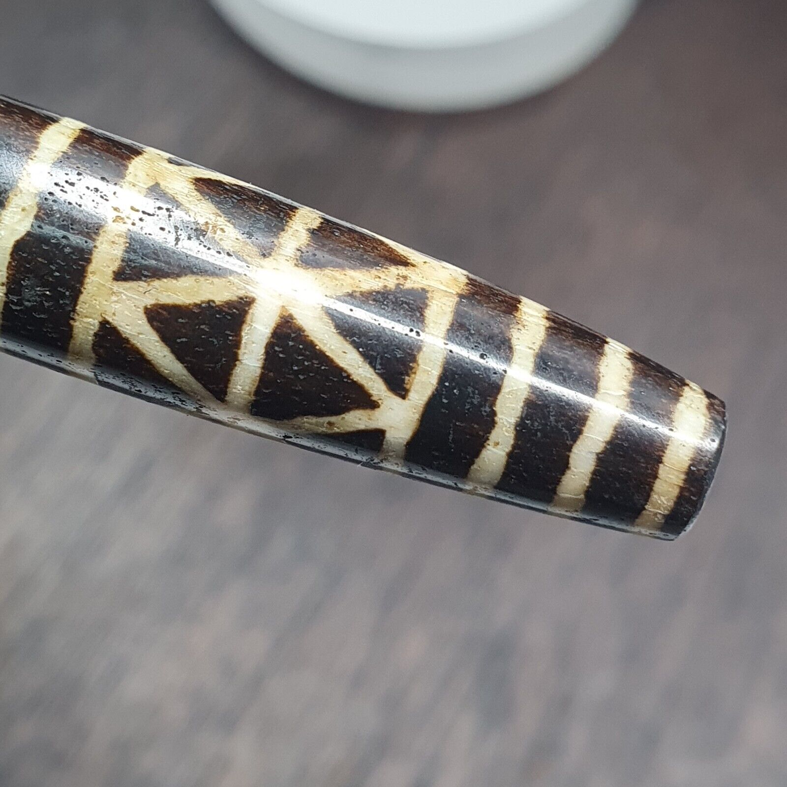 Vintage South Asian Burma Old Pumtek pyu beads petrified Wood Stone bead PT-2