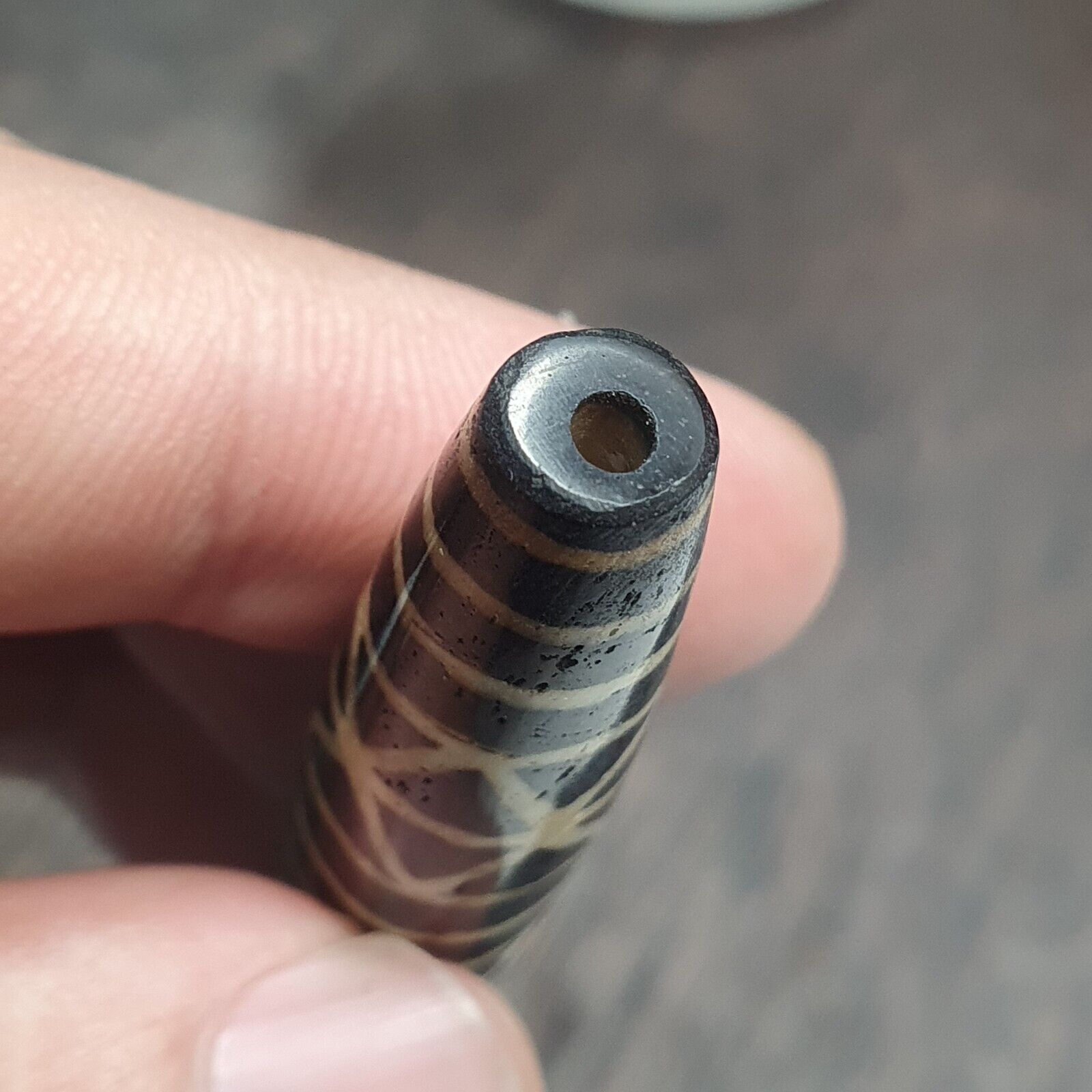 Vintage South Asian Burma Old Pumtek pyu beads petrified Wood Stone bead PT-2