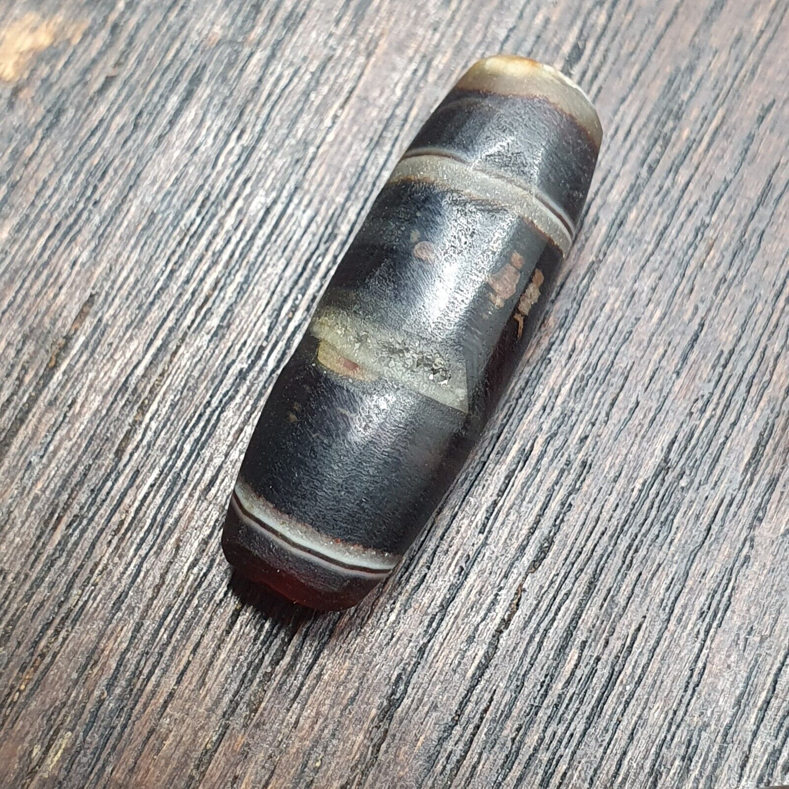 Lot 3 Antique Collectible Agate Beads Unique patterns Banded Agate -10