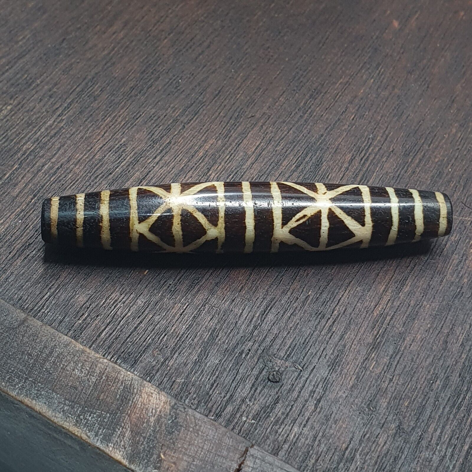 Vintage South Asian Burma Old Pumtek pyu beads petrified Wood Stone bead PT-2